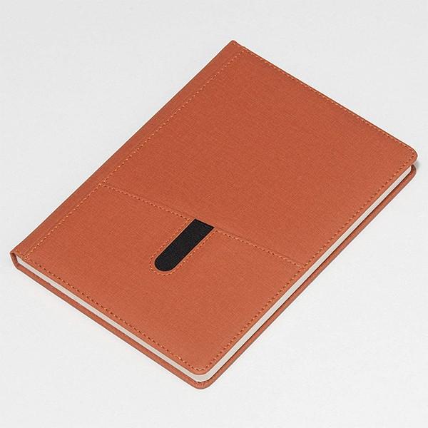 Rust Brown Customized A-5 PU Leather Journal, Soft Touch Hardcover with Stylish Utility Pocket (192 Ruled Pages)