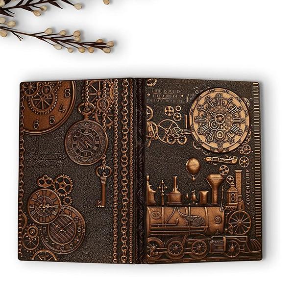 Bronze Customized 3D Art Embossed, Handcrafted Leather Journal Diary (A5, 100 Pages)