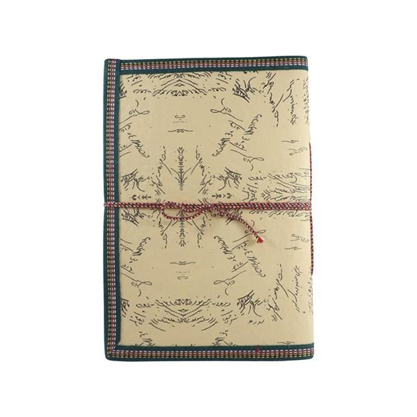 Beige Customized Puppet Printed Handmade Leather Journal Notebook Diary with Thread Lock (7