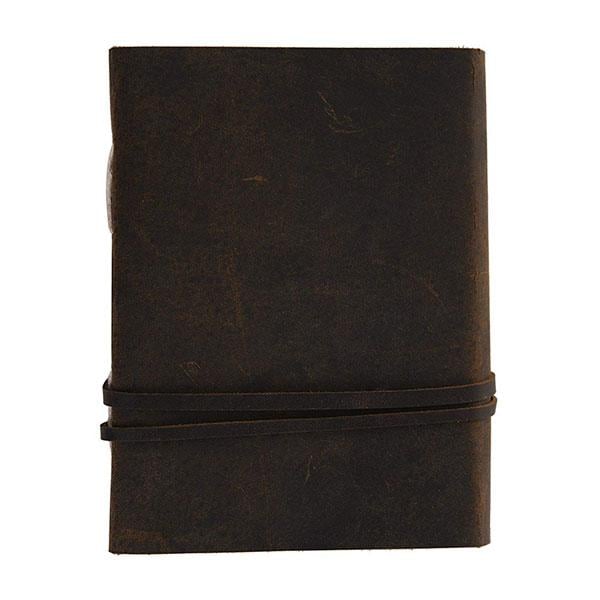 Dark Brown Customized Handcrafted Belt Lock Journal Leather Diary (200 Pages-120 GSM)