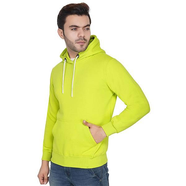 Neon Green Customized Men's Poly Cotton Hoodie