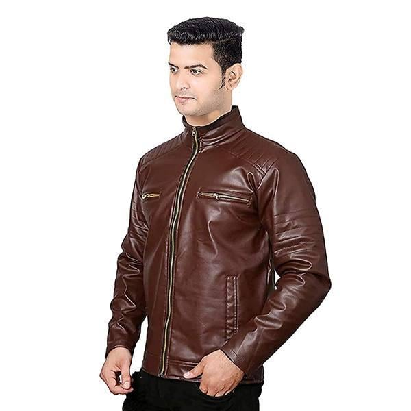 Brown Customized Men's Biker Leather Jacket