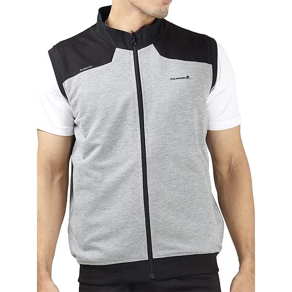 Black Grey Customized Men's Regular 100% Cotton Sleeveless 2 In One Reversible Jacket Light Weight