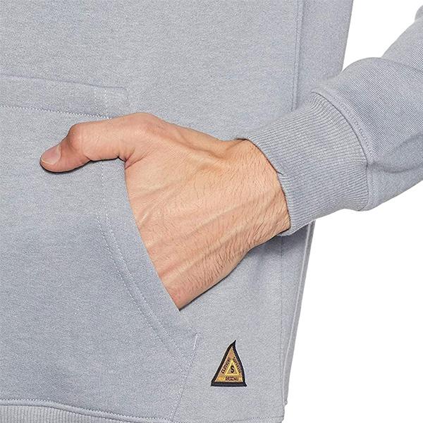 Grey Customized Men's Cotton Blend Hooded Sweatshirt
