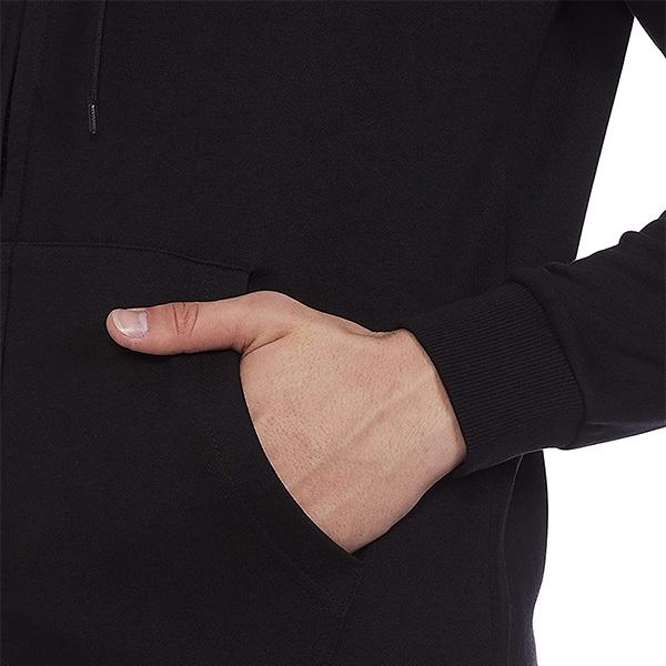 Black Customized Men's Cotton Solid Sweatshirt