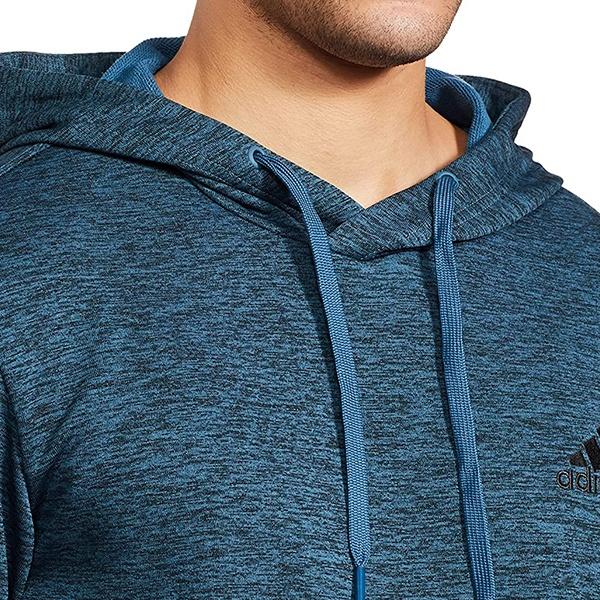 Blue Customized Adidas Men's Polyester Hooded Neck Sweatshirts