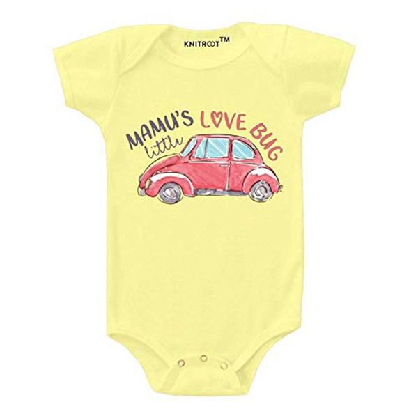 Lime Yellow Customized Unisex Baby Romper Half Sleeve Neck (0-3 Months)