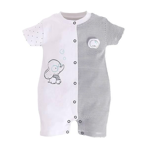 Black White Customized 100% Pure Cotton Rompers For Baby Boys (6-12 Months)