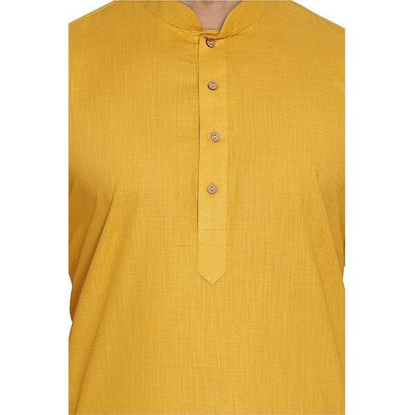 Mustard Yellow Customized Men's Cotton Kurta
