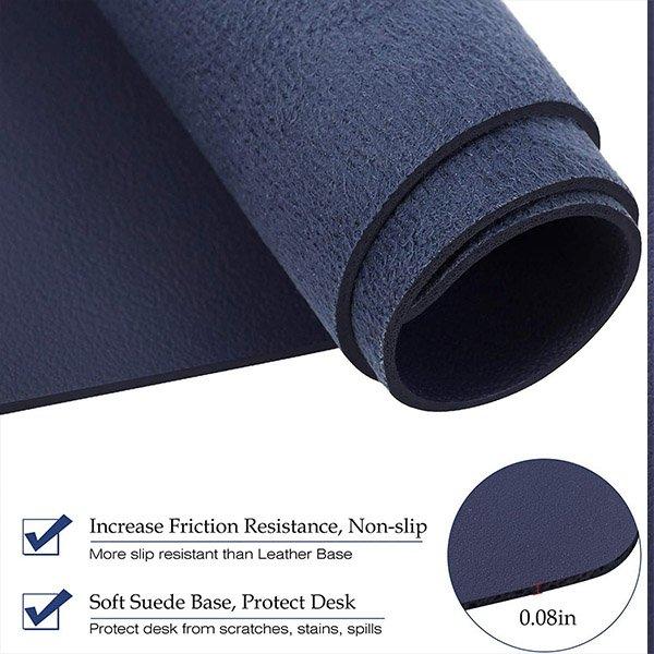 Black Customized Leather Desk Pad Protector, Mouse Pad, Office Desk Mat, Non-Slip PU Leather Desk Blotter, Laptop Desk Pad, Waterproof Desk Writing Pad for Office and Home (31x15.5 Inch)