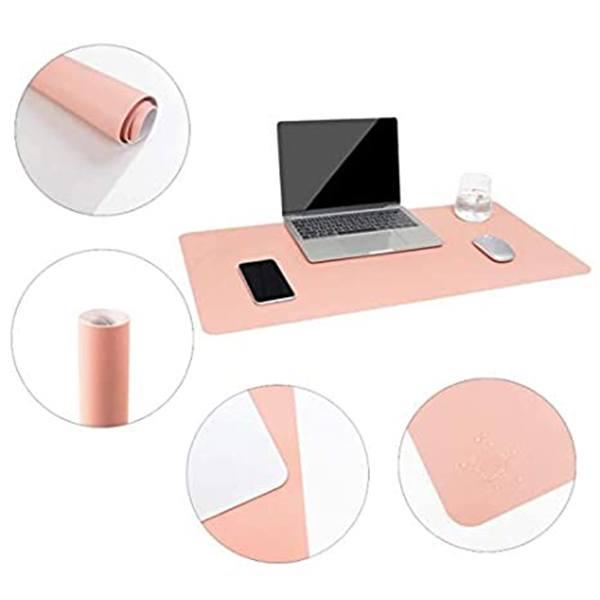 Pink Customized Leather Desk Pad Protector, Mouse Pad, Office Desk Mat Blotter, Laptop Desk Pad, Waterproof Non Slip Desk Writing Pad for Office and Home (Pink, 60 x 30 cm)