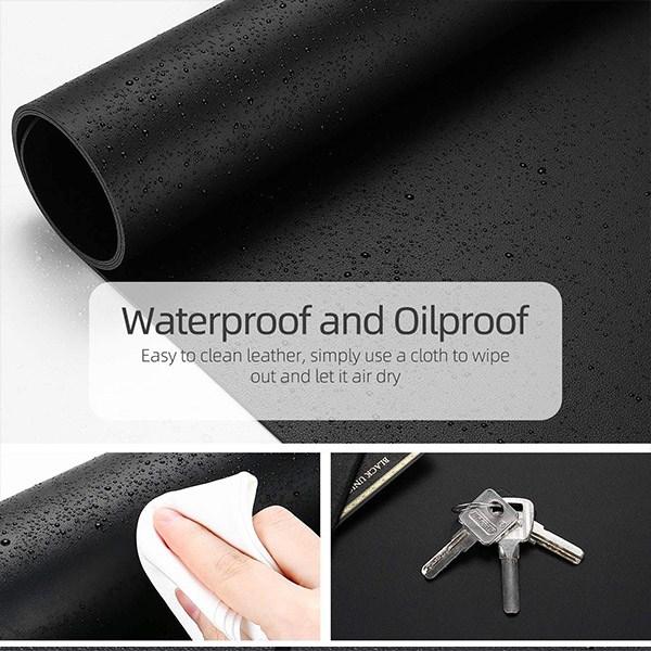 Black Customized Non-Slip Desk Pad, Waterproof PVC Leather Desk Table Protector, Ultra Thin Large Mouse Pad, Easy Clean Laptop Desk Writing Mat for Office Work/Home/Decor
