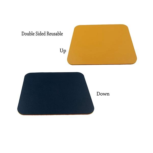 Yellow and Dark Blue Customized Upgraded Leather Mouse Pad with Non-Slip Mousepad for Laptop, Computer & PC (Size - L26*W21cm)