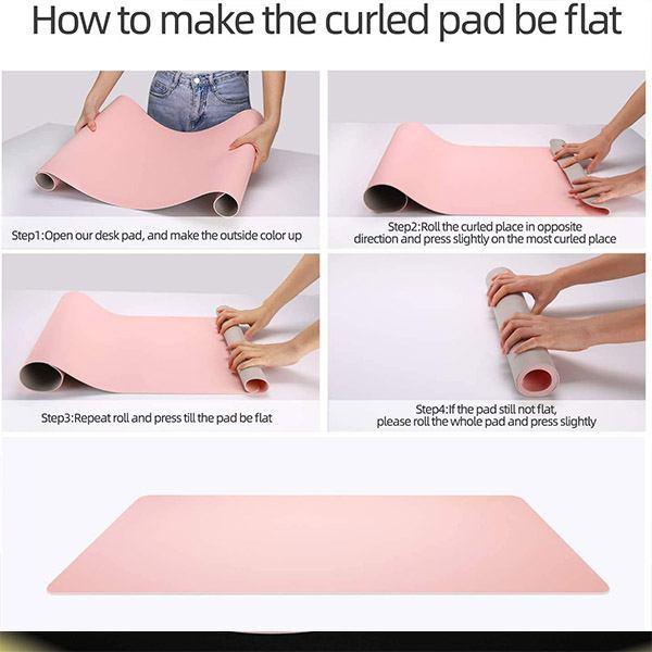 Pink and Sky Blue Customized Non-Slip Desk Pad, Waterproof PVC Leather Desk Table Protector, Ultra Thin Large Mouse Pad, Easy Clean Laptop Desk Writing Mat