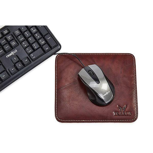 Brown Customized Genuine Leather European Design Mouse Pad