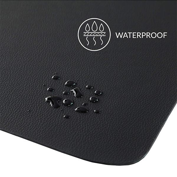Black Customized Desk Pad, Large Mouse Pad, Office Desk Mat, PU Leather Desk Blotter, Laptop Desk Mat, Waterproof Desk Writing Pad for Office and Home, Single-Sided (Black, 80 x 40 cm)