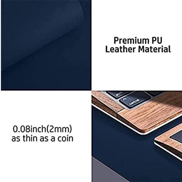 Blue Customized Multifunctional Non-Slip PU Leather Desk Mat/Mouse Pad | Ultra Thin Waterproof Desk Writing Mat for Office, College, School, Home (Size - 30