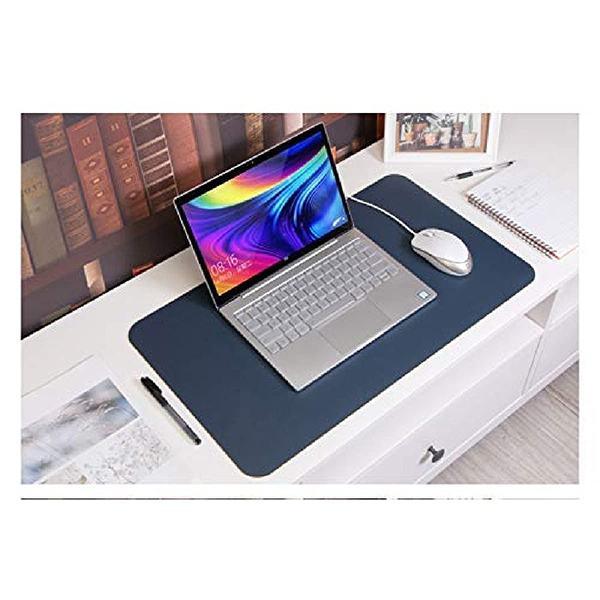 Dark Blue Customized Leather Desk Pad Protector, Mouse Pad, Office Desk Mat, Non-Slip PU Leather Desk Blotter (60 x 30 cm)