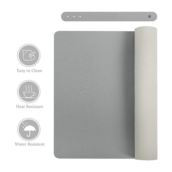 Grey Customized Office Desk Mouse Pad, Ultra Thin Waterproof PU Leather Mouse Pad, Dual Use Desk Writing Mat for Office/Home (90 cm x 45 cm)