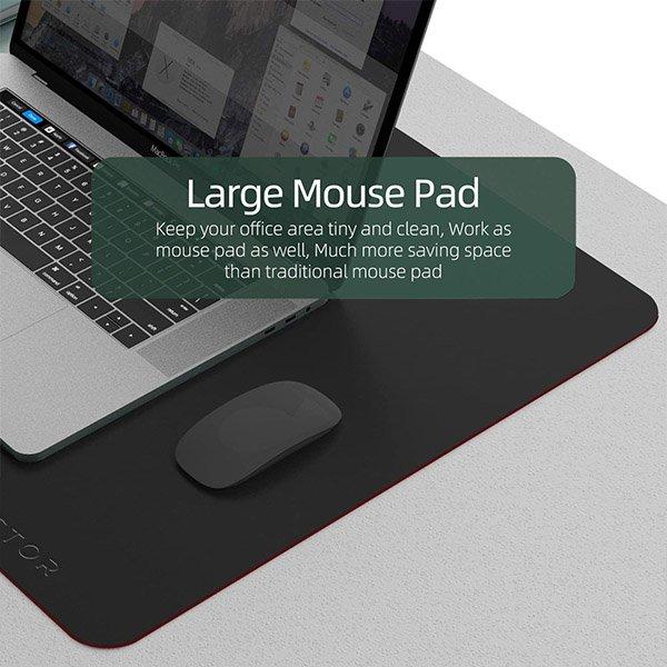 Black and Red Customized Office Desk Mouse Pad, Ultra Thin Waterproof PU Leather Mouse Pad, Dual Use Desk Writing Mat for Office/Home (90 cm x 45 cm)