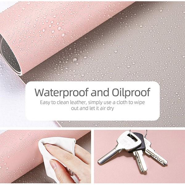 Pink & Grey Customized Dual Sided Mouse Pad Desk Mat for Office/Home/Gaming | Waterproof Vegan Leather Desk Pad | Soft Extended Mouse Pad (90x45cm)