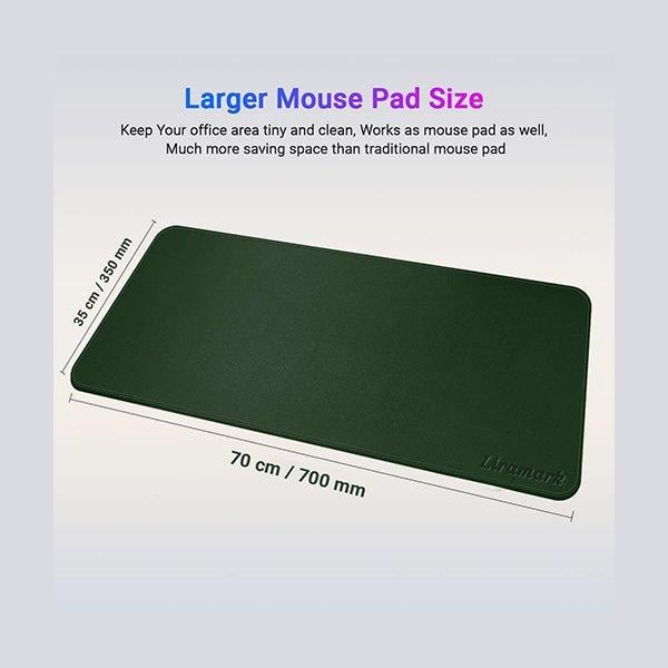 Olive Green Customized Desk Pad, PU Leather Office Desk Mat, Ultra Thin, Extra Large, Waterproof Desk Blotter, Laptop Mouse Pad Table Protector (700mm x 350mm)