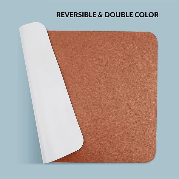 Brown and Grey Customized Mouse Pad, Non-Slip, Anti-Skid, Reversible use, Dual Color, Splash-Proof Suitable for Gaming, Computer, Laptop, Home & Office (Size - 9.8 x 8.2 Inch)