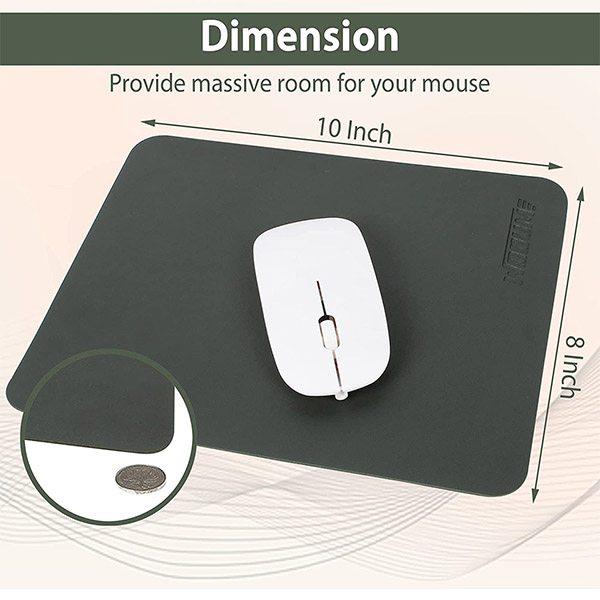 Green and Black Customized Vegan PU Leather Mouse Pad for Laptop Notebook Gaming Computer Non-Slip Anti Skid Dual Color Reversable Mouse Pad for Work from Home Splash Proof (Size - 10 x 8 Inch)