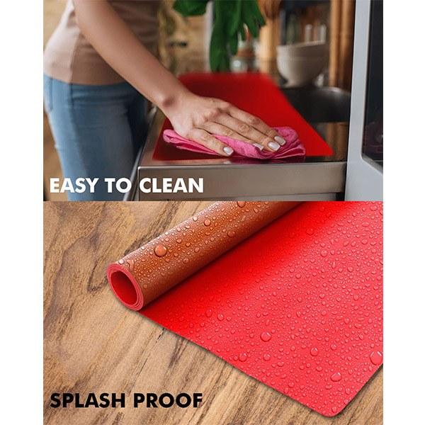 Red Customized Mouse Pad, Desk Mat Extended for Work | Vegan PU Leather | Anti-Skid, Anti-Slip, Reversible Splash Proof, Deskspread