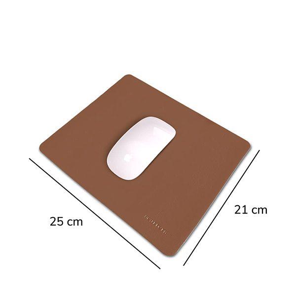 Light Brown Customized Mouse Pad for Work from Home/Office | Anti-Skid, Anti-Slip, Vegan Leather Top, Rubber Base | Splash Proof