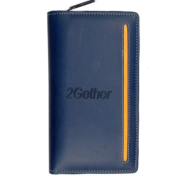 Navy Blue Customized Passport Holder,3 Shopping Card,3 Credit Card, 2 Currency Pocket