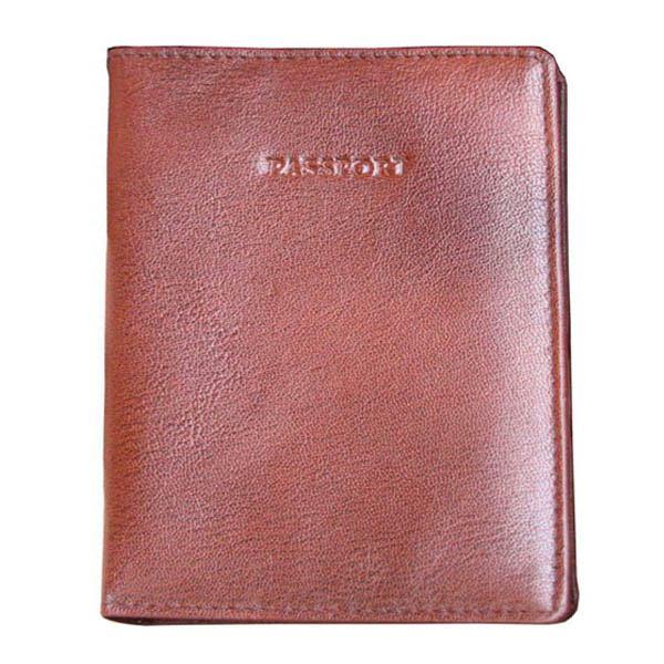 Brown Customized Leather Unisex Passport Case
