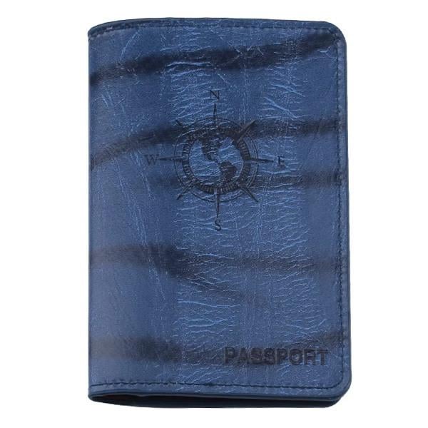 Blue Customized Travel Passport Holder Cover Wallet Organiser