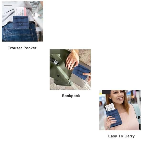 Blue Customized Travel Passport Holder Cover Wallet Organiser