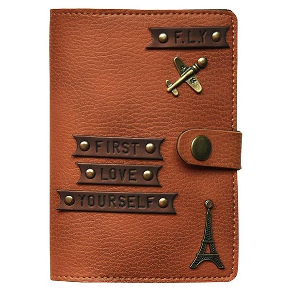 Brown Customized Passport Cover