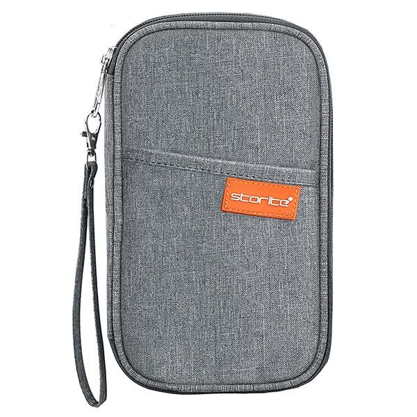 Grey Customized Travel Passport Holder Cover Wallet