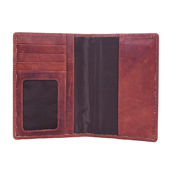 Hunter Brown Customized Genuine Leather Passport Holder Cover Case RFID Blocking Travel Wallet