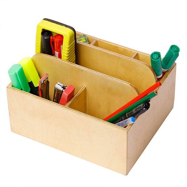 Bamboo Customized Desk Organizer, Multi-Functional Pen Holder Box, Desktop Stationary, Easy Assembly, Home Office Supply Storage Rack