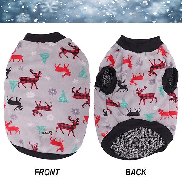 Grey Customized Pet Printed Dogs Winter Wear Warm Clothes, Outfit for Dogs, Cats and Rabbits (Size 18