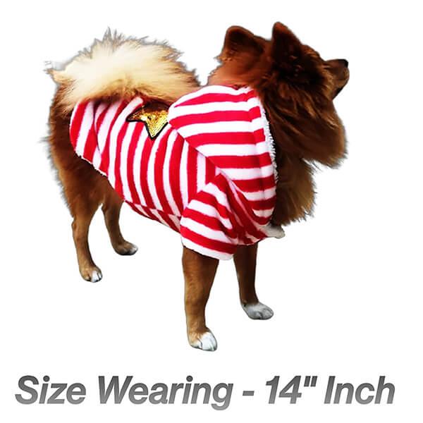 Red Customized Dogs Winter Hoodie, Soft Fleece Puppy Clothes, Sweatshirt for Small Puppies & Cats