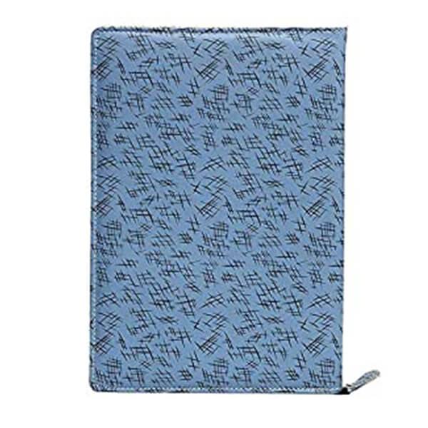 Blue Beige Customized PU Faux Leather Professional File Folder for Certificates, Documents Holder with 20 Leaves (Size-B4)