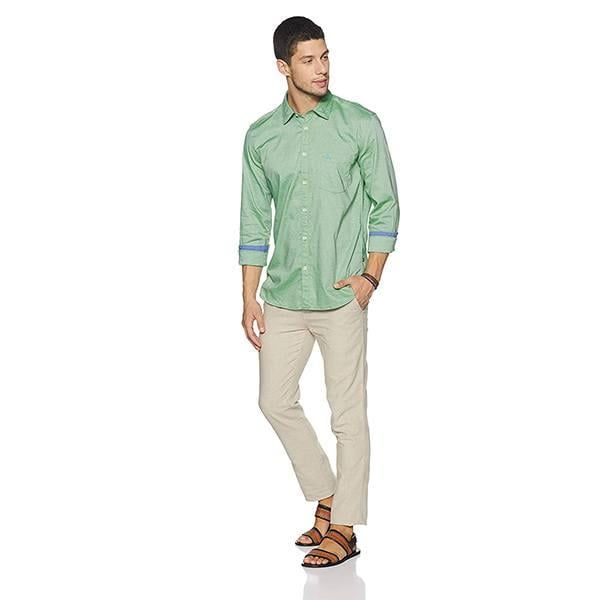 Light Green Customized Men's Plain Slim Fit Casual Shirt