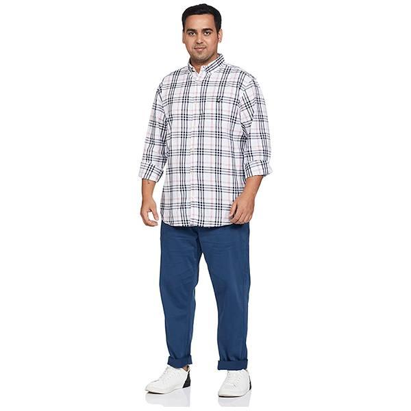 White Customized Men's Checkered Regular Casual Shirt