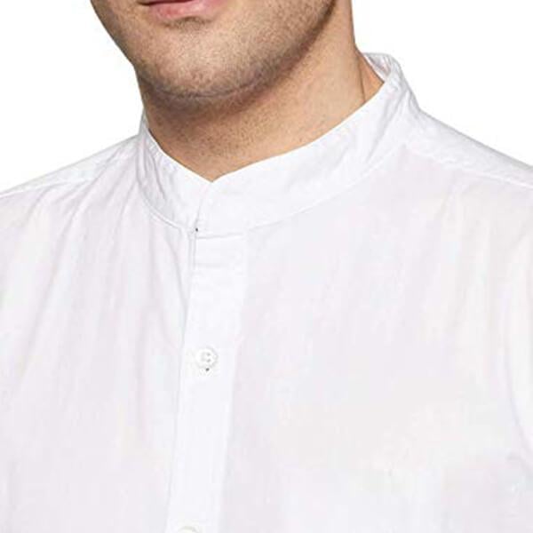 White Customized Men's Cotton Casual Slim Fit Shirt