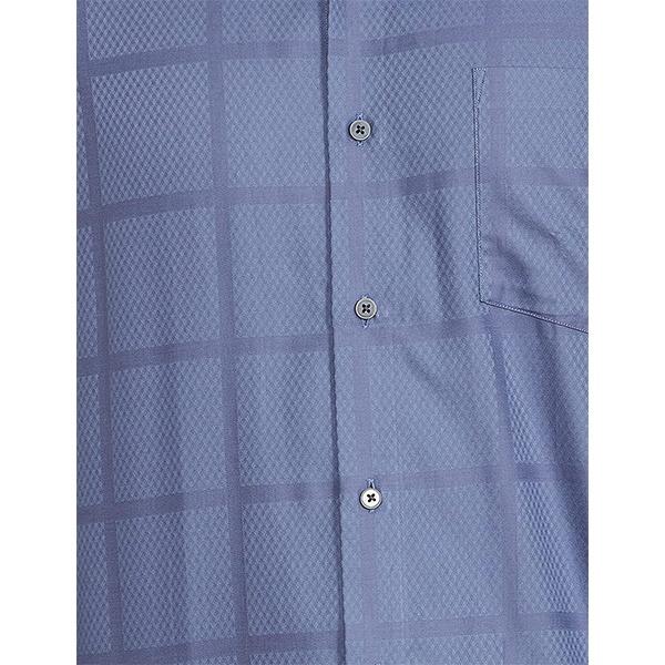 Blue Customized Men's Checkered Slim Shirt