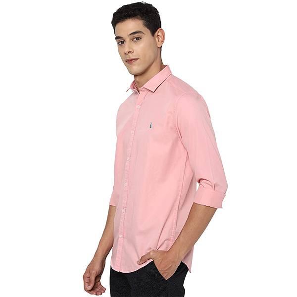 Light Pink Customized Men's Striped Slim Shirt