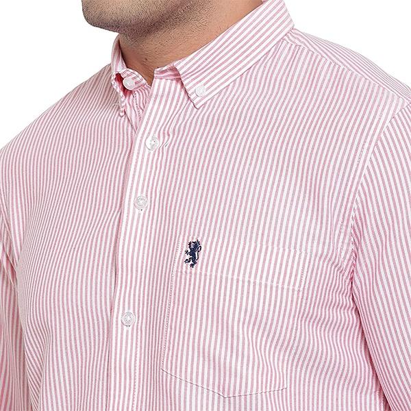 Pink Customized Allen Solly Checks Cotton Linen Blend Regular Fit Men's Casual Shirt