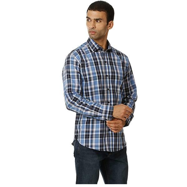 Blue Customized Check Cotton Full Sleeves Casual Shirt for Men II Premium Cotton
