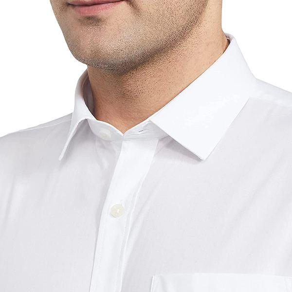White Customized Men's Solid Regular Shirt