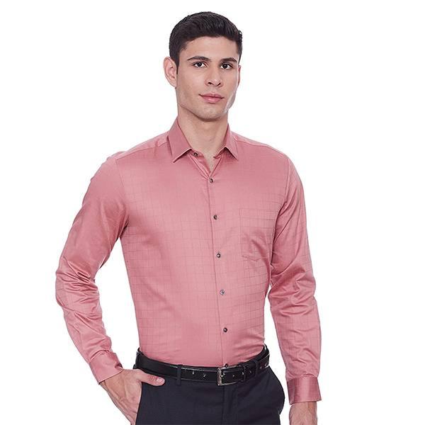 Pink Customized Men's Checkered Slim Shirt